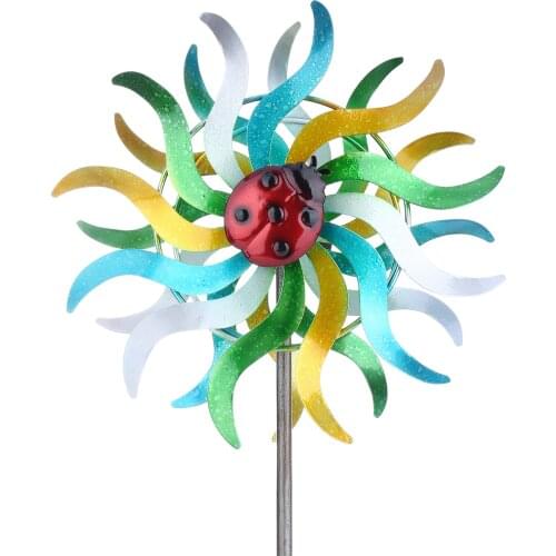 Tooarts 3D Sunflower Wind Spinner Bird Repeller Pinwheels Reflective Sparkly Bird Deterrent Windmill Protect Plants Garden Decor