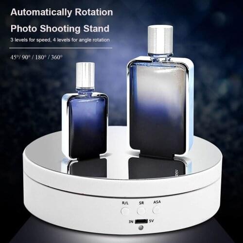 360 Degree Round Auto Rotating Remote Automatically Turntable Jewelry Display Showcase Stand Base for Photo Studio Shooting Prop