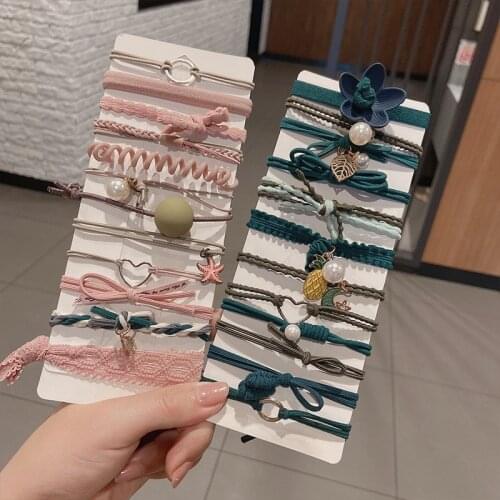 12 Pcs/set/box High Elastic Hair Rubber Bands Sweet Hair Rings Ties Women Girls Headdress for Ponytail Holder Hair Accessories