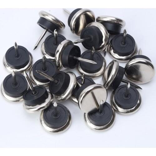 20Pcs Chair Table Furniture Leg Bottom Feet Glides Skid Tile Gilt Pads Floor Nail Non-slip Iron sheet Pad Nail Floor Protector