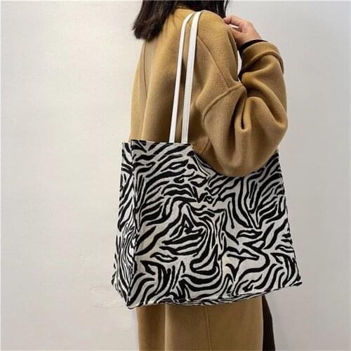 2021 Zebra Print Twitter Bag Large Capacity Shoulder Bag for Shopping Student Houndstooth Red Khaki High-Quality Black White