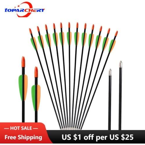 28inch Archery Fiberglass Arrows for Kids with Safety Shaft Blunt Tip for Beginners Targeting Practise Arrow Recurvebow Shooting