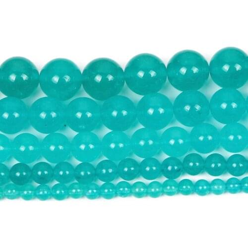 4-12mm Natural Stone Bead Round Smooth Blue Tianhe Stone Loose Beads For Jewelry Making DIY Charm Bracelet Necklace Handmade