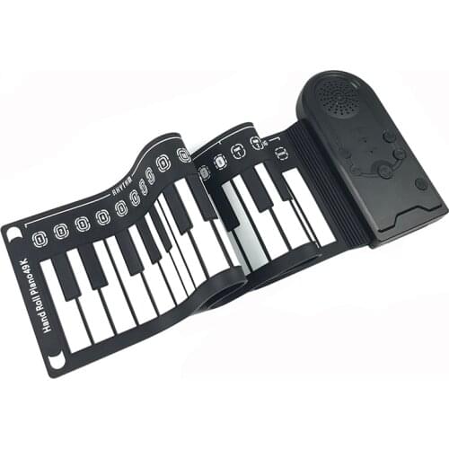 49-Keys Electronic Hand-Rolled Piano Digital Keyboard Flexible Roll Up Piano Gift With Speakers For Beginners Kids Children