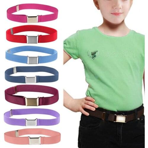 About60-80cm Elastic Adjustable Alloy Buckle Childrens Belts Solid Canvas Christmas Gifts 1PC Girls Boys For Boys Kids Graceful