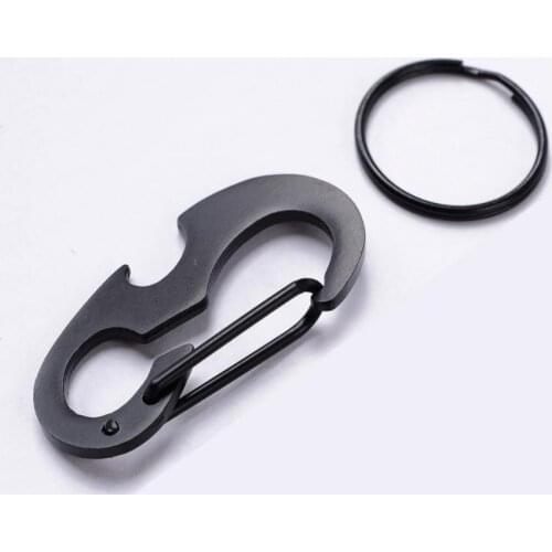 2021New3 in1Carabiner Keychain Hook Outdoor Stainless Steel Carabiner Cap Driver Bottle Opener Keychain Ring Climbing Accessorie