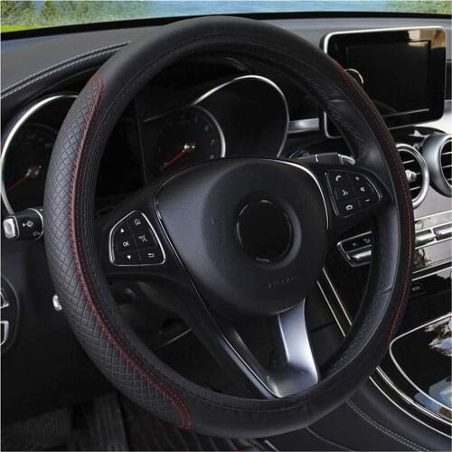 Car Steering Wheel Cover Skidproof Auto Steering- wheel Cover Anti-Slip Universal Embossing Leather Car-styling