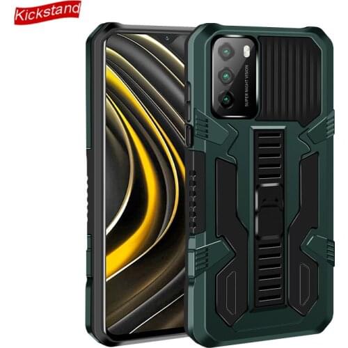 Kickstand Hybrid Cover for Xiaomi 10T Pro Note 10 Lite Case Shockproof for Mi Poco X3 NFC M3 Armor Sturdy Phone Back Hard Shell