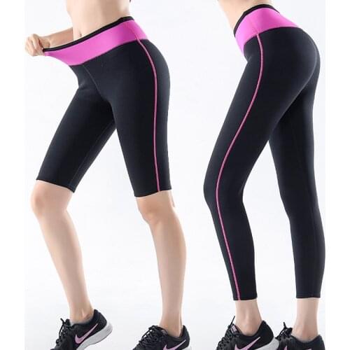 Women Hot Neoprene SCR Sauna Sweat Pants Workout Running Slimming Shorts Capris Compression Leggings Body Shaper Waiste Trainer