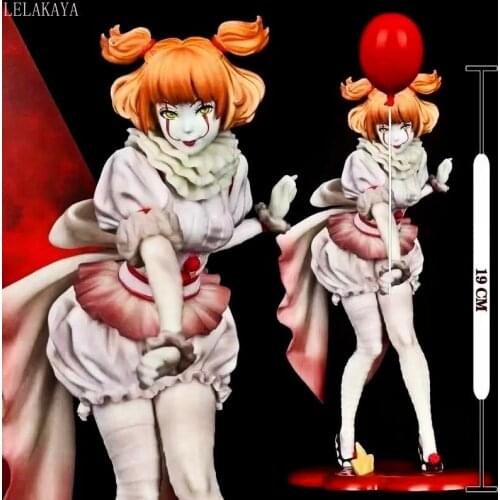 Beautiful Girl Series Scary Movie Pennywise Joker clown 1/7 scale PVC Figurine Toy Collections Model Doll action figure toy 19cm