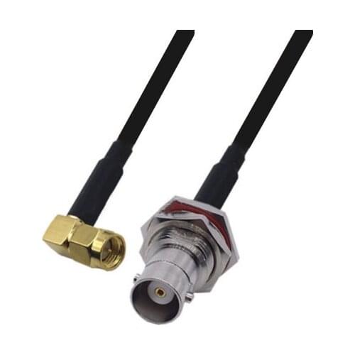 RG58 Cable SMA Male Right Angle to BNC Female Bulkhead Connector WiFi Antenna Extension Pigtail jumper cable