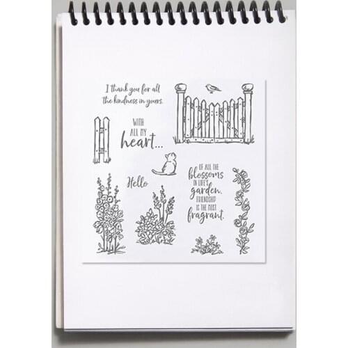 M17D Fence Seal Stamp with Cutting Dies Stencil DIY Scrapbooking Embossing Photo Album Decor Paper Card