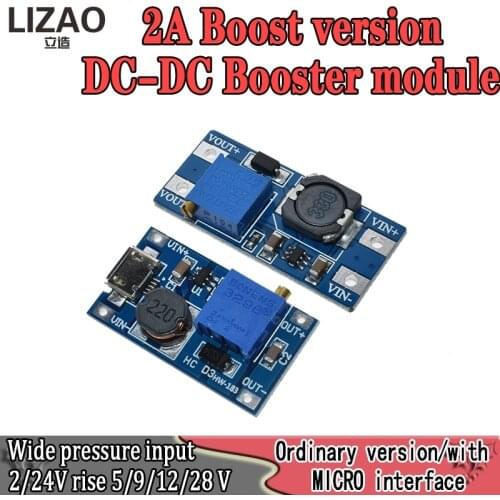 MT3608 2A DC-DC Step Up Converter Booster Power Supply Module MAX output 2V-24V to 5V 9V 12V 28V for arduino