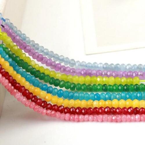 Natural Jades Stones Loose Seed Beads High Quality 2x3mm Faceted Spacers DIY Necklace Bracelet Jewelry Making Accessories wk246