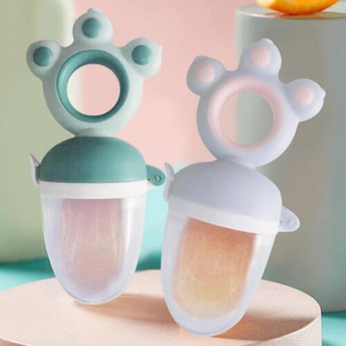Dog paw style Baby Food Nibbler Food Grade Silicone Baby Fruit Vegetables Food Pacifier Infant Feeding Pacifier for Daily