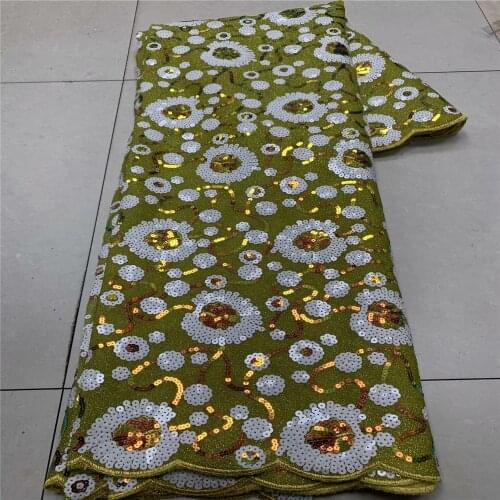 Nigerian Lace Fabric 2021 High Quality Velvet Lace Fabric Embroidered lace Tulle Sequins African Velvet Lace Fabric 2L12-80