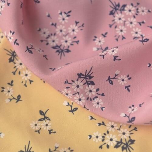 Half Meter Beauty Color Flower Print Silk Cotton Fabric For Upper Clothes Shirt Garment Dress Table Cloth Curtain CR-1089