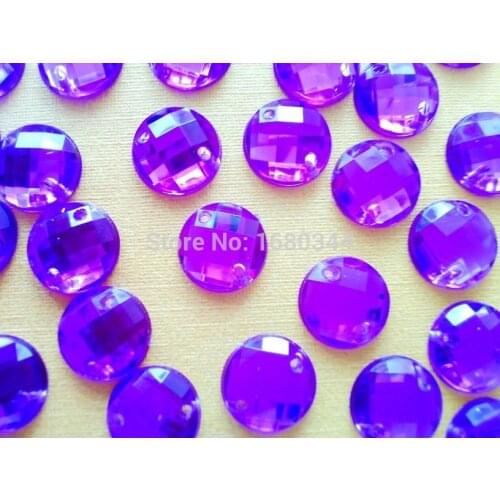 Purple colour crystal Sew on gem flatback rhinestonesl round 9mm gemstones beads hand sewing for dress shoes bag 300pcs/lot