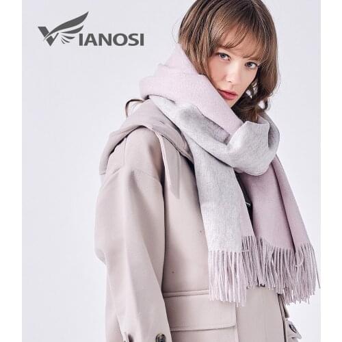 VIANOSI 100% Wool Scarf Women Winter Shawl Thick Warm Scarves Women Cape Brand Foulard Luxury Cachecol Scarfs for Ladies VA226
