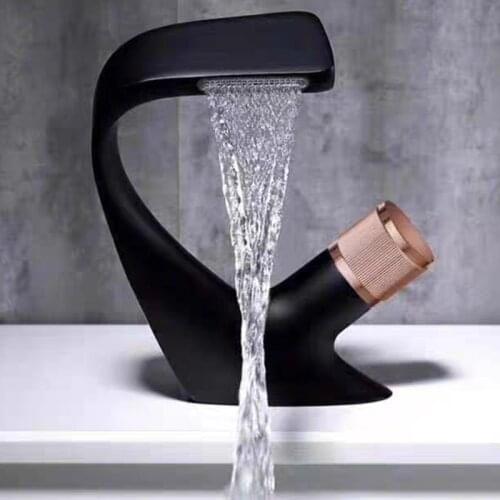 Swan Faucet Centerset Bathroom Sink Faucet Dual Sealed Waterfall Single Handle Sink Faucets Bathroom Sink J2Y