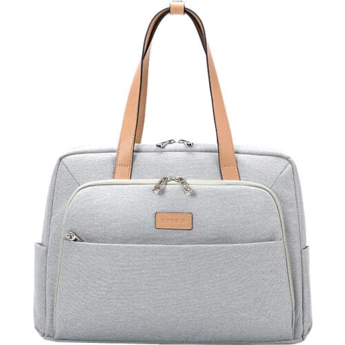 YINUO 14" Laptop Bag Oxford Handbag Gray Water Repellent High Capacity Casual Business