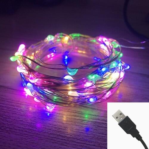 Led string lights 10M 33ft 100led 5V USB powered outdoor Warm white/RGB copper wire christmas festival wedding party decoration