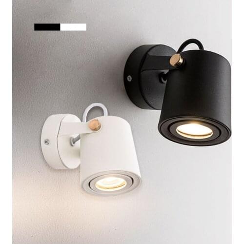 LED rotating wall lamps GU10 Modern simple Aluminum Adjust wall lamp creative Living room study bedroom aisle Wall Lights 220V