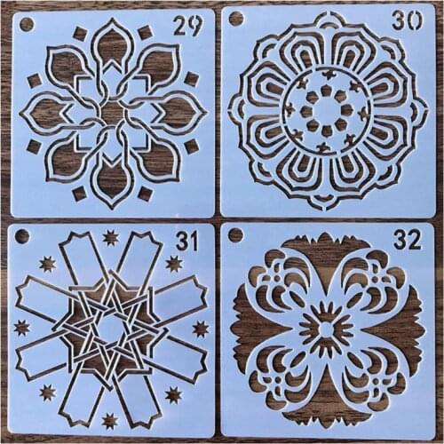 36pcs Mandala Drawing Stencils DIY Painted Decoration Hollow Mandala Spraying Stencils DIY Hollow Out Datura Painting Template