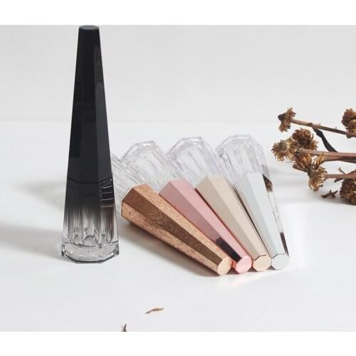 20/50pcs 4.5ml New Octagonal Lip Gloss Tube Clear Lipbalm Pipe Shell with silver cover DIY Empty Cosmetic Refillable Container