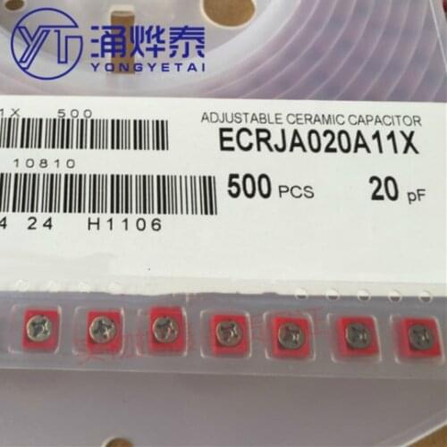 YYT 10PCS Adjustable Capacitor Patch 4X4 20P 3-20PF Variable Capacitor ECRJA020A11X