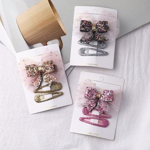 3pcs/lot New Fashion Women Hair Clips Lady Girls Sequin Big Bowknot Barrette Hairpin Hair Bow Accessories Blingbling Hairgrips