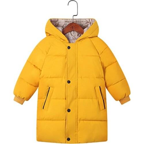 ZWF518 Winter Boys Jackets Child Kids Thick Warm Parkas Hooded Coats Baby Girls Mid-Long Outwear Windbreaker Jackets Clothing