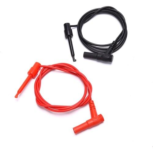 1 Pair 4mm Gold Plated Banana Plug to Test Hook Clip Lead Cable For Multimeter Tools