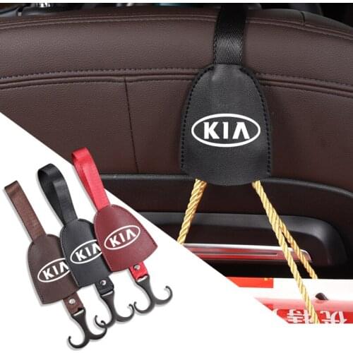 1Pcs Leather Car Seat Back Hook Multifunctional Hanging Bag Rack For KIA Ceed Rio Picanto Sportage Sorento Soul Stinger Optima