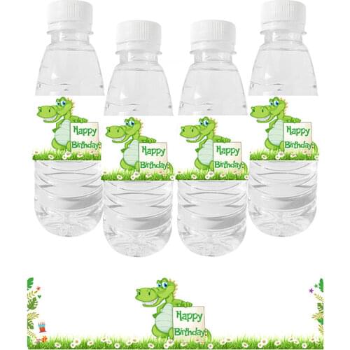 10pcs, Water Bottle Stickers Dinosaur Theme Party Label Happy Birthday Party Wedding Decorations for Kids 1ST Birthday Supplies