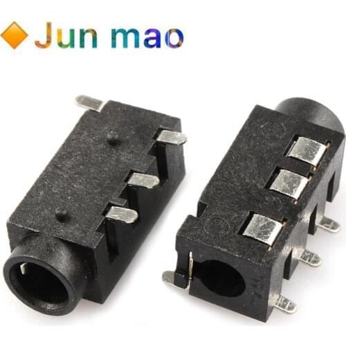 10Pcs 3.5 MM headphone jack audio jack PJ-320 3-line pin female connector SMD stereo headphones PJ-320B