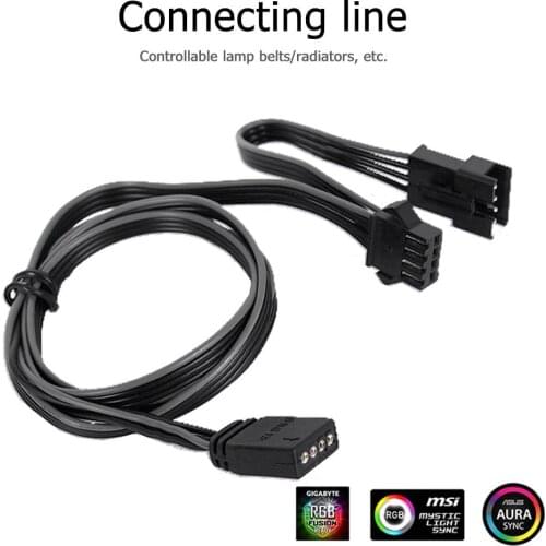 12V 4Pin RGB Connector Cable PC Case Fan LED Strip Extension Cord Wire Adapter for Giga/Microstar/ASUS Motherboard