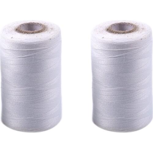2 White 1000 Yard Polyester Sewing Machine Thread 1000yd