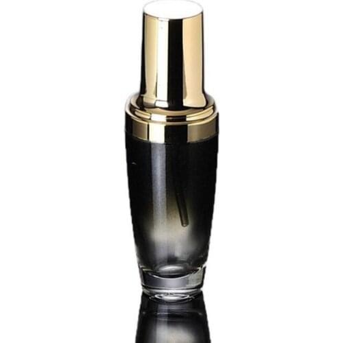 30ML black glass bottle with golden pump for serum/lotion/emulsion/foundation Cosmetic Packaging