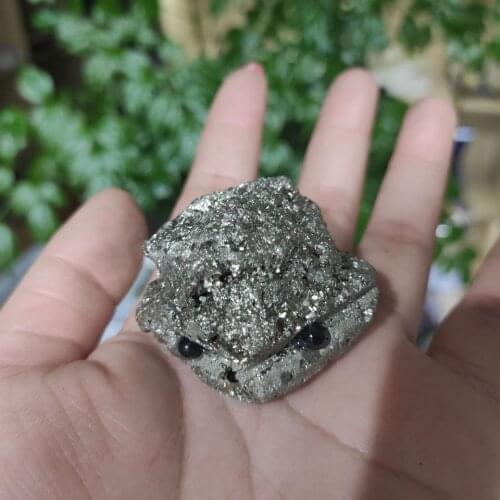 Pyrite cluster stone carving decorations small hedgehog 1pcs