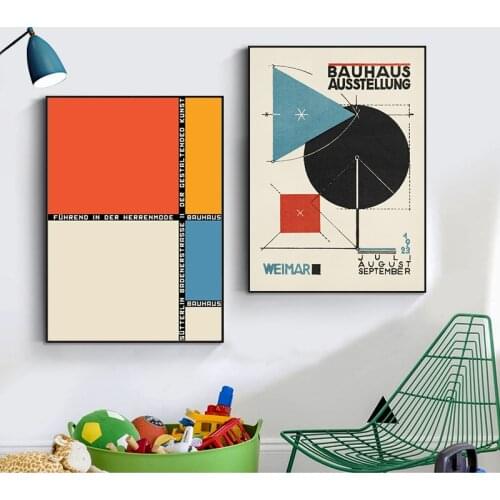 Bauhaus Abstract Canvas Painting Modern Minimalist Art Posters and Prints Wall Art Pictures for Living Room Home Decoration