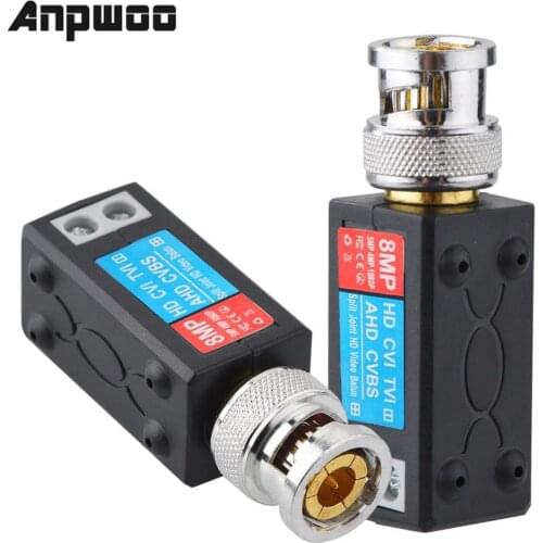 ANPWOO 1Pairs AHD/TVI/CVI CCTV Twisted BNC Passive Video Balun Transceiver COAX CAT5 Camera UTP Cable Coaxial