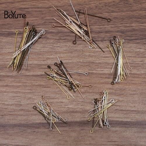 BoYuTe (100 Gram/Bag) 20-24-25-30-35-40MM Length Metal Brass 9-Shaped Pins Materials Handmade DIY Basic Accessories