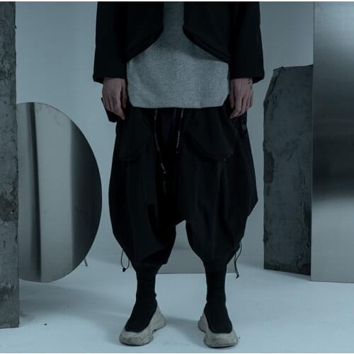 Pupil travel Drop crotch loose harem pants PT2074 techwear aesthetic dystopian streetwear