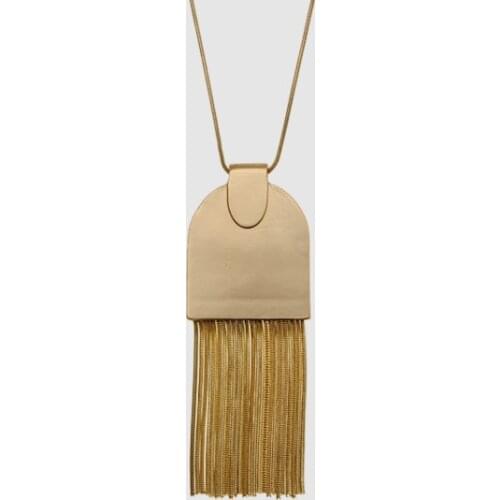 Amorita boutique trendy tassels long chain necklace