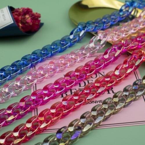 1.0 Meter AB Colour Acrylic Necklace Strands Parts Linked Bag Chains Women Jewelry DIY Accessories Glasses Chains Components