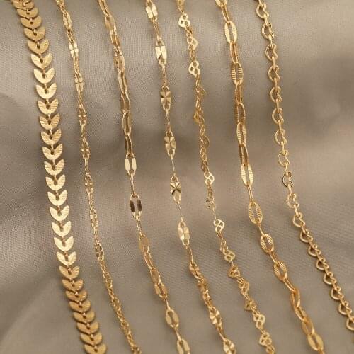 HAOSAW 1M/Lot Necklace Chains/Jewelry Accessories/Earrings Findins/Genuine Gold Plating/Jewelry Finding Components/DIY Chains