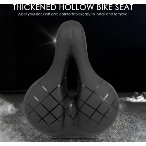 Black Bike Seat Cushion Comfortable Double Shock-absorbing Bicycle Saddle Breathable Hollow MTB Bike Seat And Reflective Sticker