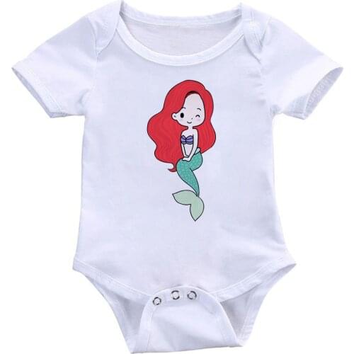 The Little Mermaid Princess Romper Baby Girl Summer Clothes Short Sleeved Jumpsuit For Newborn Babies Jumpsuit Baby Boy Clothes