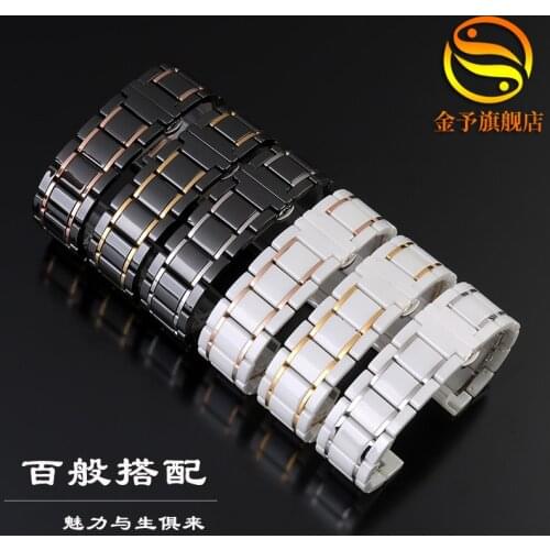 Ceramic Watch Strap Mens for Tissot Mido Citizen Armani Huami Stainless Steel Watch Chain Female 20 22mm